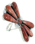 Silver Red Oyster Shell Large Statement Ring Size 7-1/2 BW74482